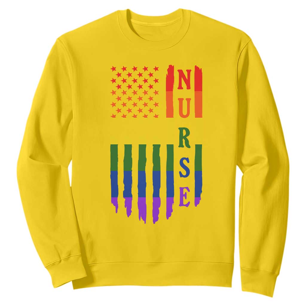 Rainbow RN Ally Pride Month Sweatshirt LGBTQ Healthcare Worker TS12 Daisy Print Your Wear