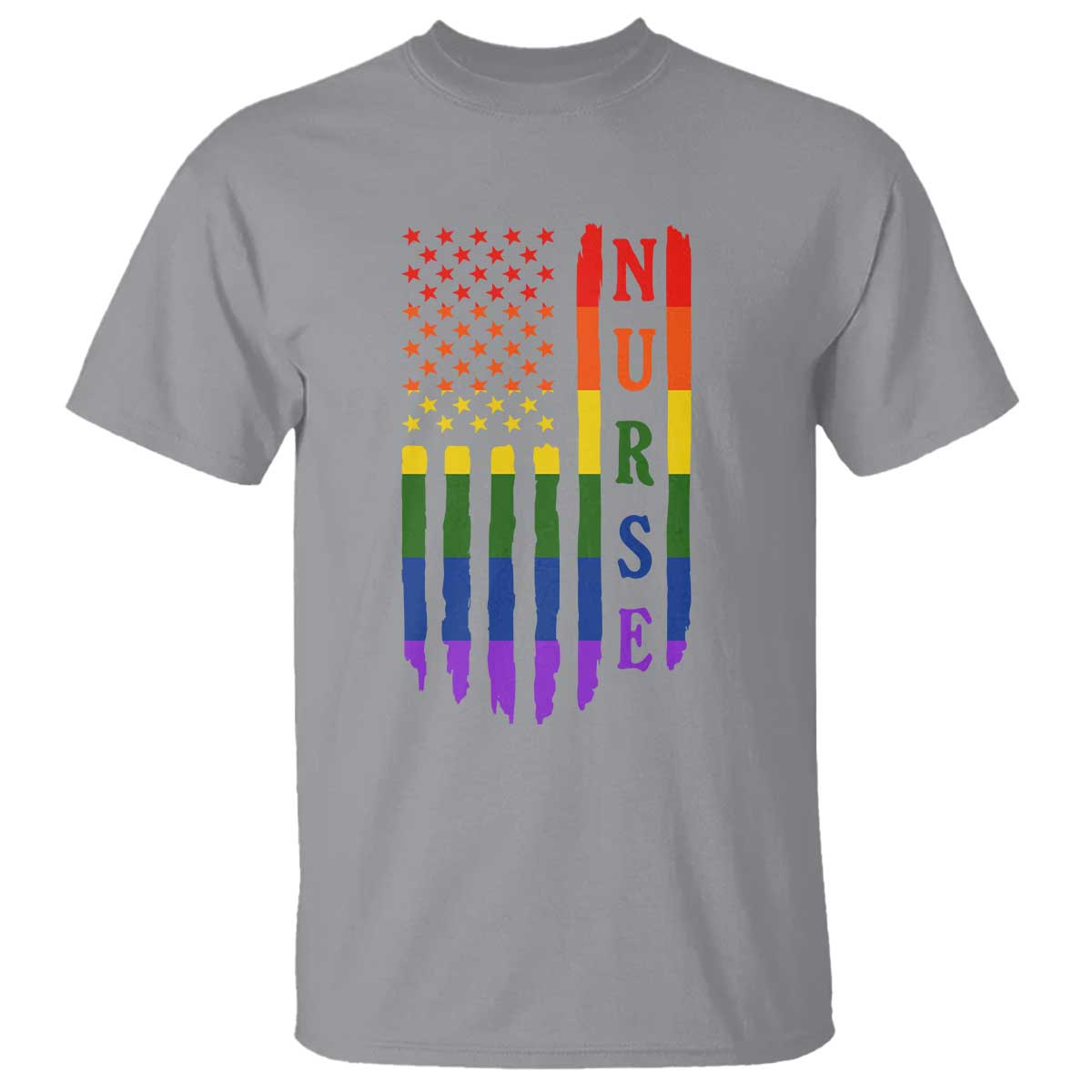 Rainbow RN Ally Pride Month T Shirt LGBTQ Healthcare Worker TS12 Sport Gray Print Your Wear