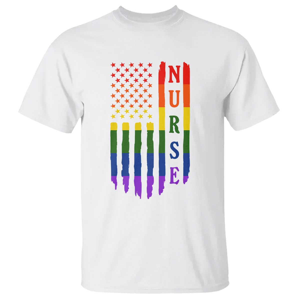 Rainbow RN Ally Pride Month T Shirt LGBTQ Healthcare Worker TS12 White Print Your Wear