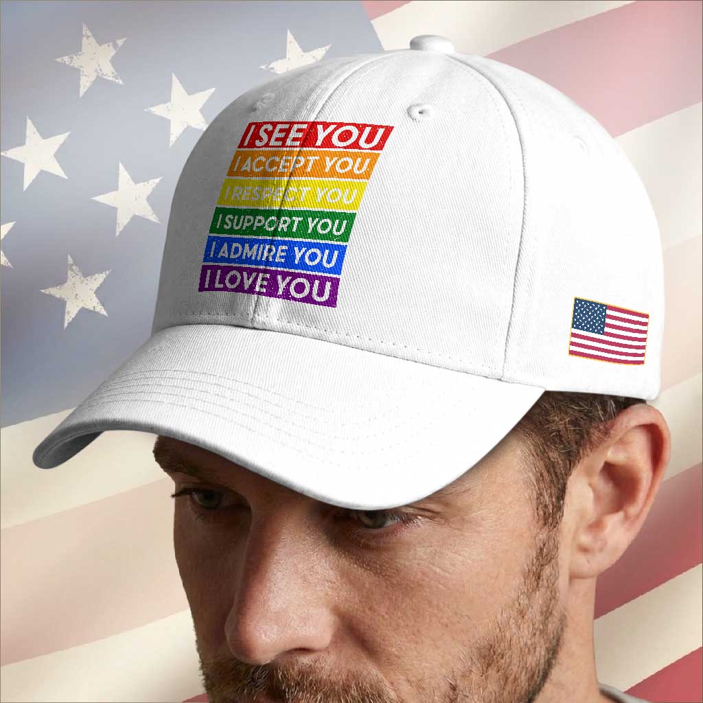 I See Accept Respect Support Admire Love You Baseball Cap LGBT Ally Pride Graphic TS12 Print Your Wear