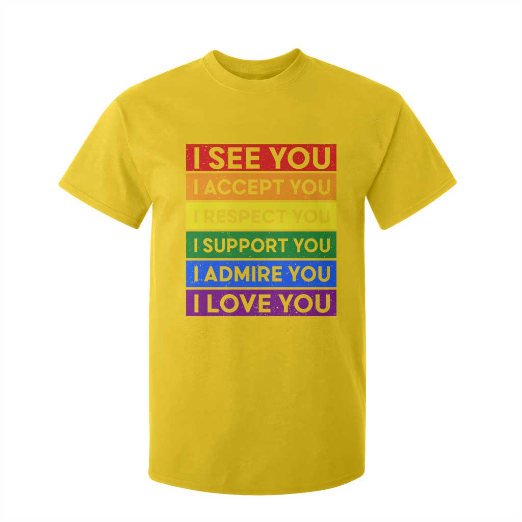 I See Accept Respect Support Admire Love You T Shirt For Kid LGBT Ally Pride Graphic TS12 Daisy Print Your Wear