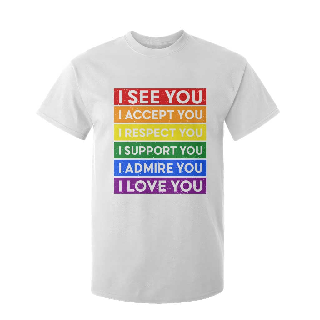 I See Accept Respect Support Admire Love You T Shirt For Kid LGBT Ally Pride Graphic TS12 White Print Your Wear