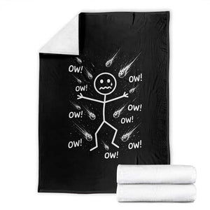 Funny Stick Figure Meteor Shower Throw Blanket Cosmic Joke TS12 Black Print Your Wear