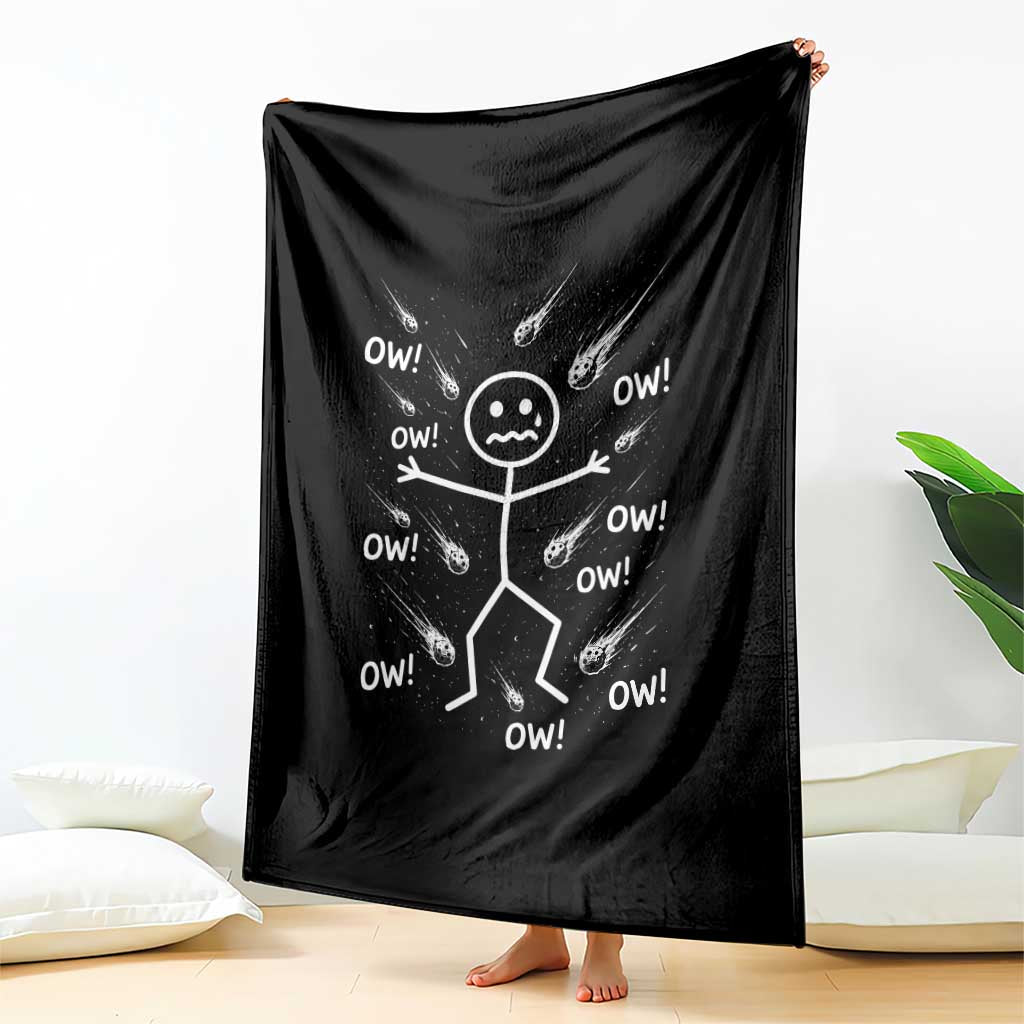 Funny Stick Figure Meteor Shower Throw Blanket Cosmic Joke TS12 Print Your Wear