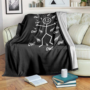 Funny Stick Figure Meteor Shower Throw Blanket Cosmic Joke TS12 Print Your Wear