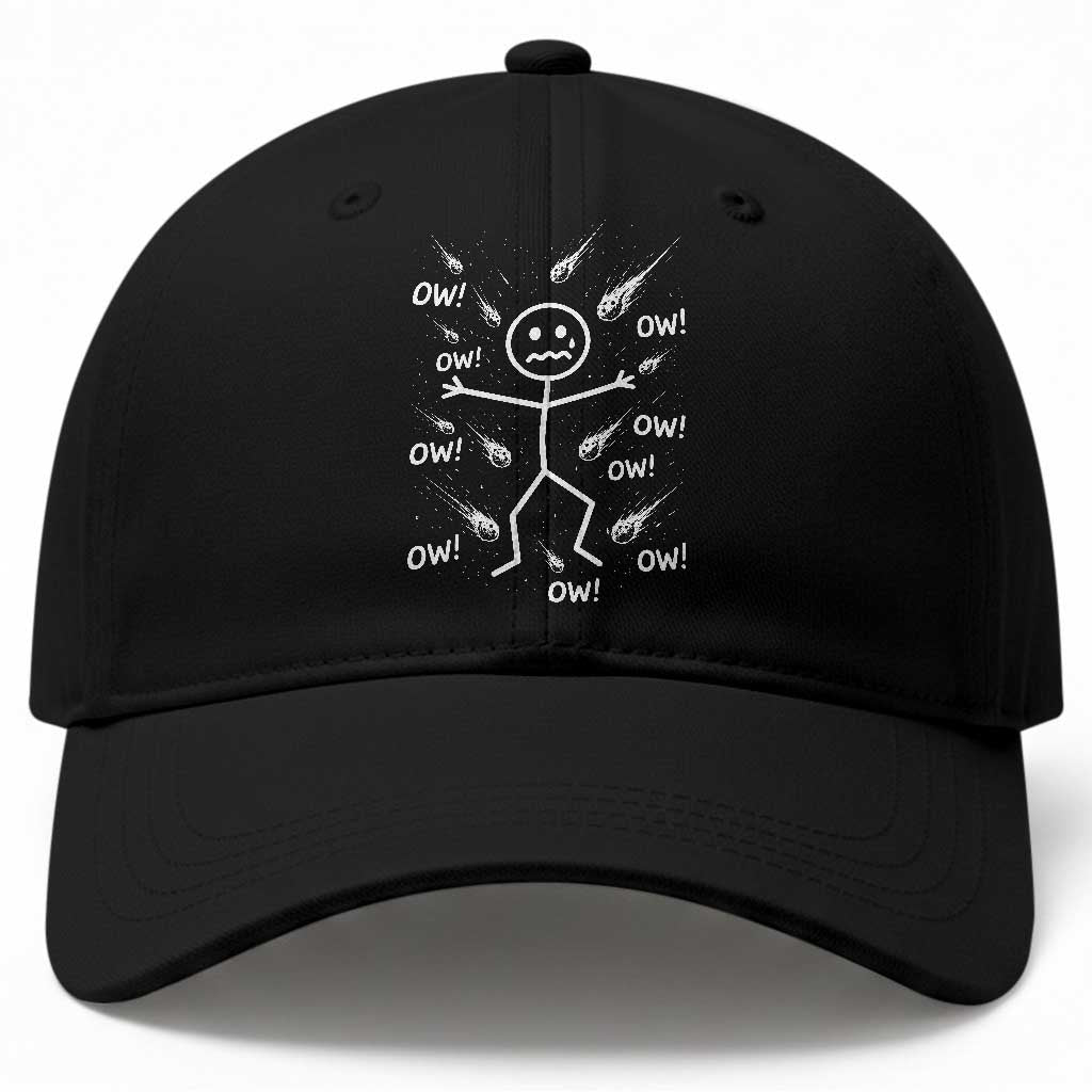 Funny Stick Figure Meteor Shower Baseball Cap Cosmic Joke TS12 Print Your Wear