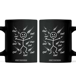Funny Stick Figure Meteor Shower Coffee Mug Cosmic Joke TS12 Black Print Your Wear