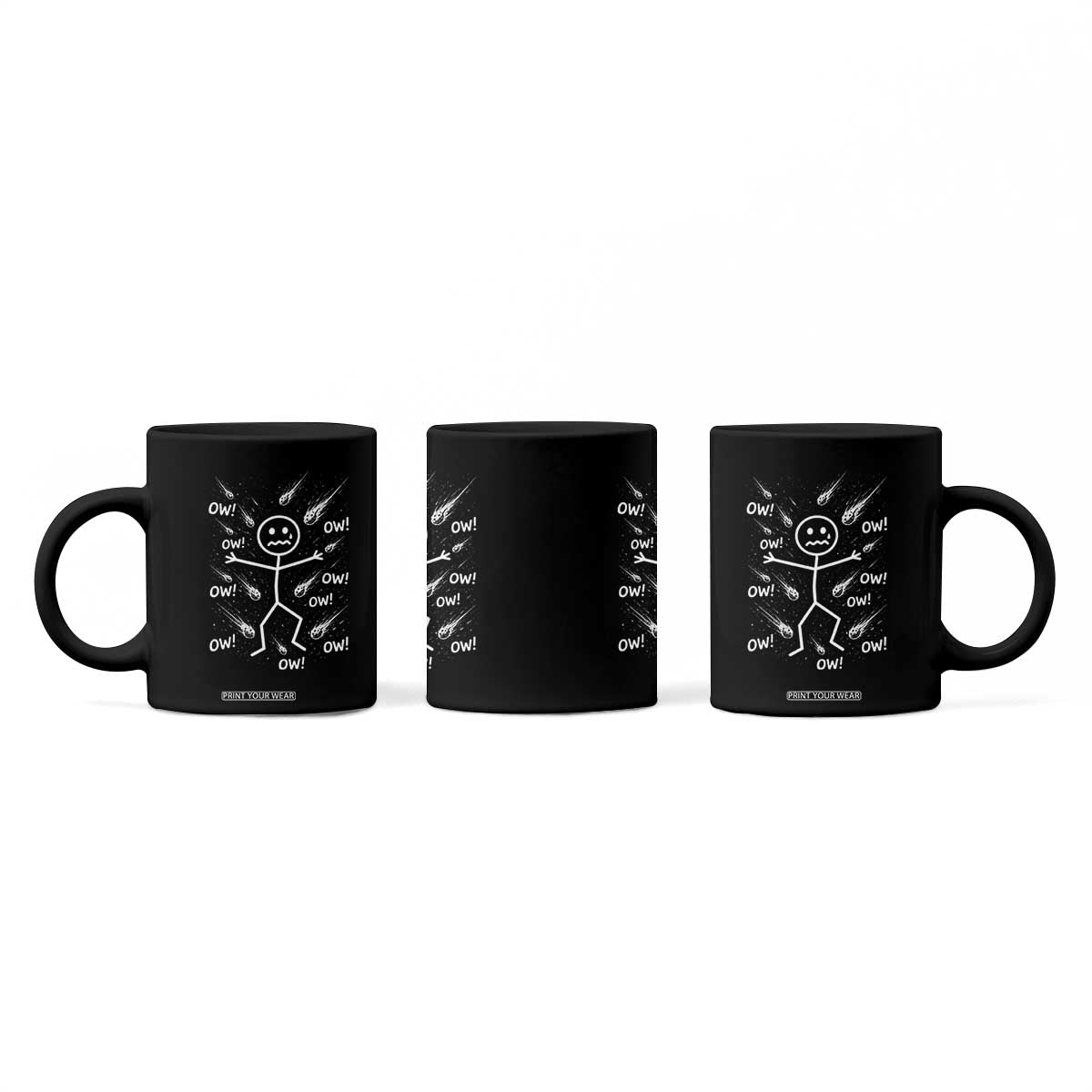 Funny Stick Figure Meteor Shower Coffee Mug Cosmic Joke TS12 Print Your Wear