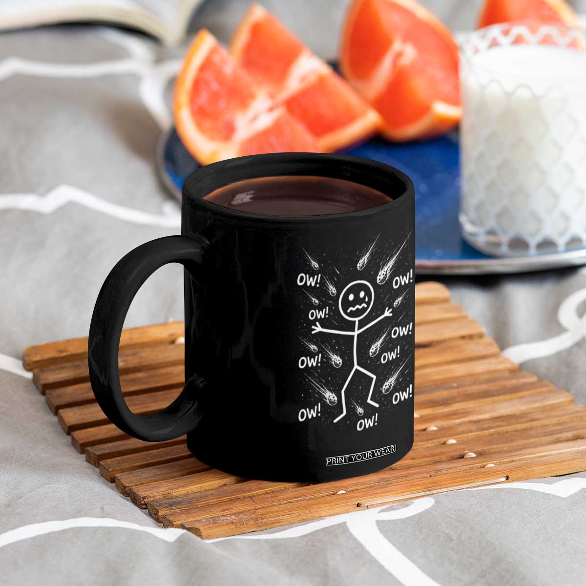 Funny Stick Figure Meteor Shower Coffee Mug Cosmic Joke TS12 Print Your Wear