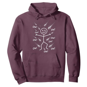 Funny Stick Figure Meteor Shower Hoodie Cosmic Joke TS12 Maroon Print Your Wear