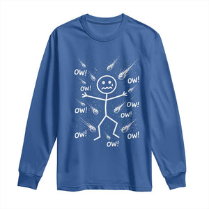 Funny Stick Figure Meteor Shower Long Sleeve Shirt Cosmic Joke TS12 Royal Blue Print Your Wear