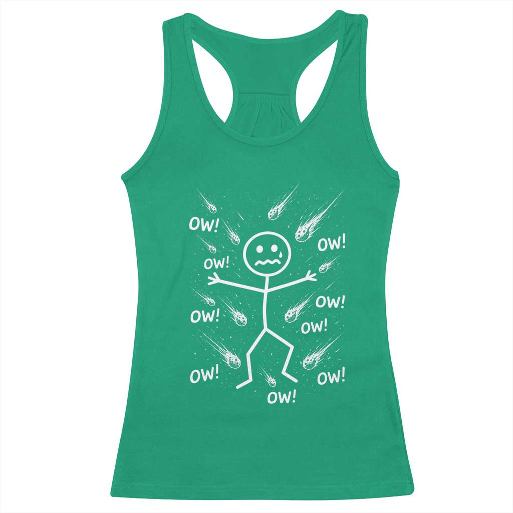 Funny Stick Figure Meteor Shower Racerback Tank Top Cosmic Joke TS12 Irish Green Print Your Wear
