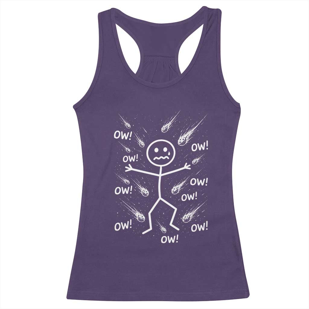 Funny Stick Figure Meteor Shower Racerback Tank Top Cosmic Joke TS12 Purple Print Your Wear