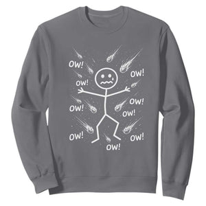 Funny Stick Figure Meteor Shower Sweatshirt Cosmic Joke TS12 Charcoal Print Your Wear