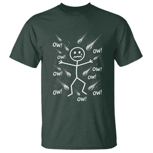 Funny Stick Figure Meteor Shower T Shirt Cosmic Joke TS12 Dark Forest Green Print Your Wear