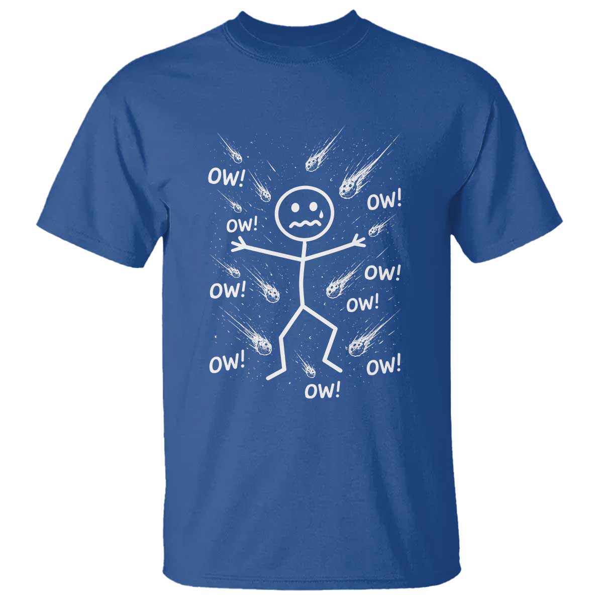 Funny Stick Figure Meteor Shower T Shirt Cosmic Joke TS12 Royal Blue Print Your Wear
