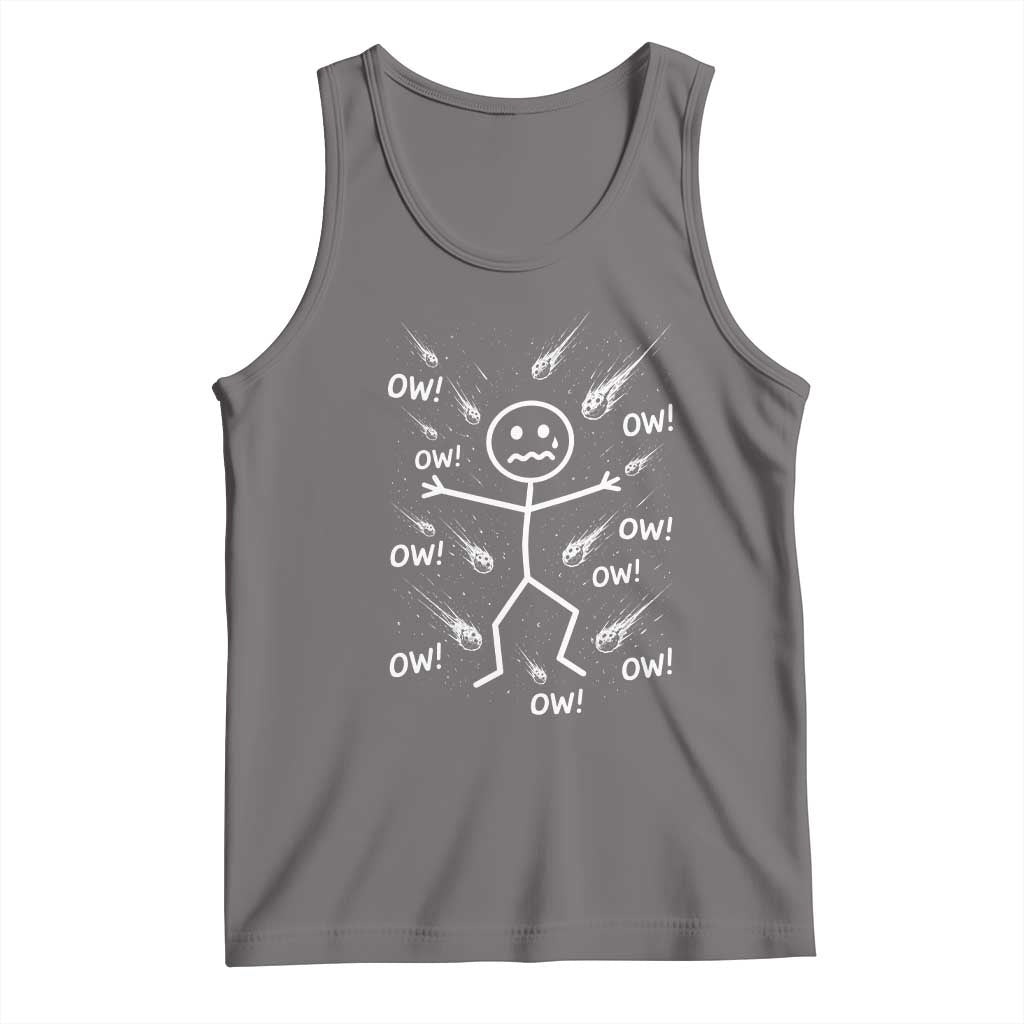 Funny Stick Figure Meteor Shower Tank Top Cosmic Joke TS12 Deep Heather Print Your Wear