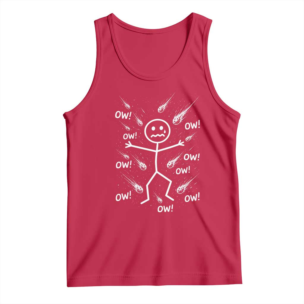 Funny Stick Figure Meteor Shower Tank Top Cosmic Joke TS12 Red Print Your Wear