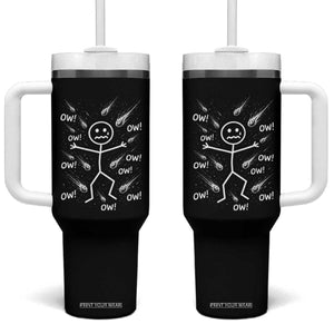 Funny Stick Figure Meteor Shower Tumbler With Handle Cosmic Joke TS12 One Size: 40 oz Black Print Your Wear
