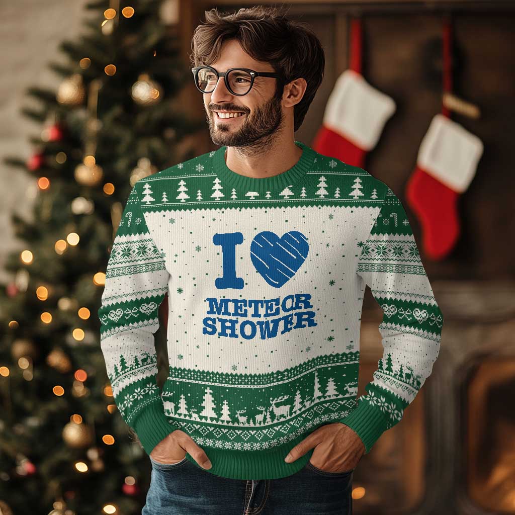 Meteor Shower Lover Ugly Christmas Sweater Astronomy Enthusiast Gift TS12 Beige Green Print Your Wear