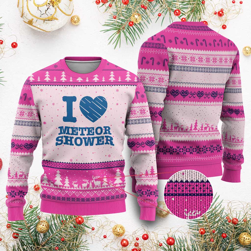 Meteor Shower Lover Ugly Christmas Sweater Astronomy Enthusiast Gift TS12 Hot Pink Print Your Wear