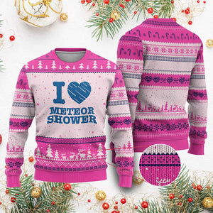 Meteor Shower Lover Ugly Christmas Sweater Astronomy Enthusiast Gift TS12 Hot Pink Print Your Wear