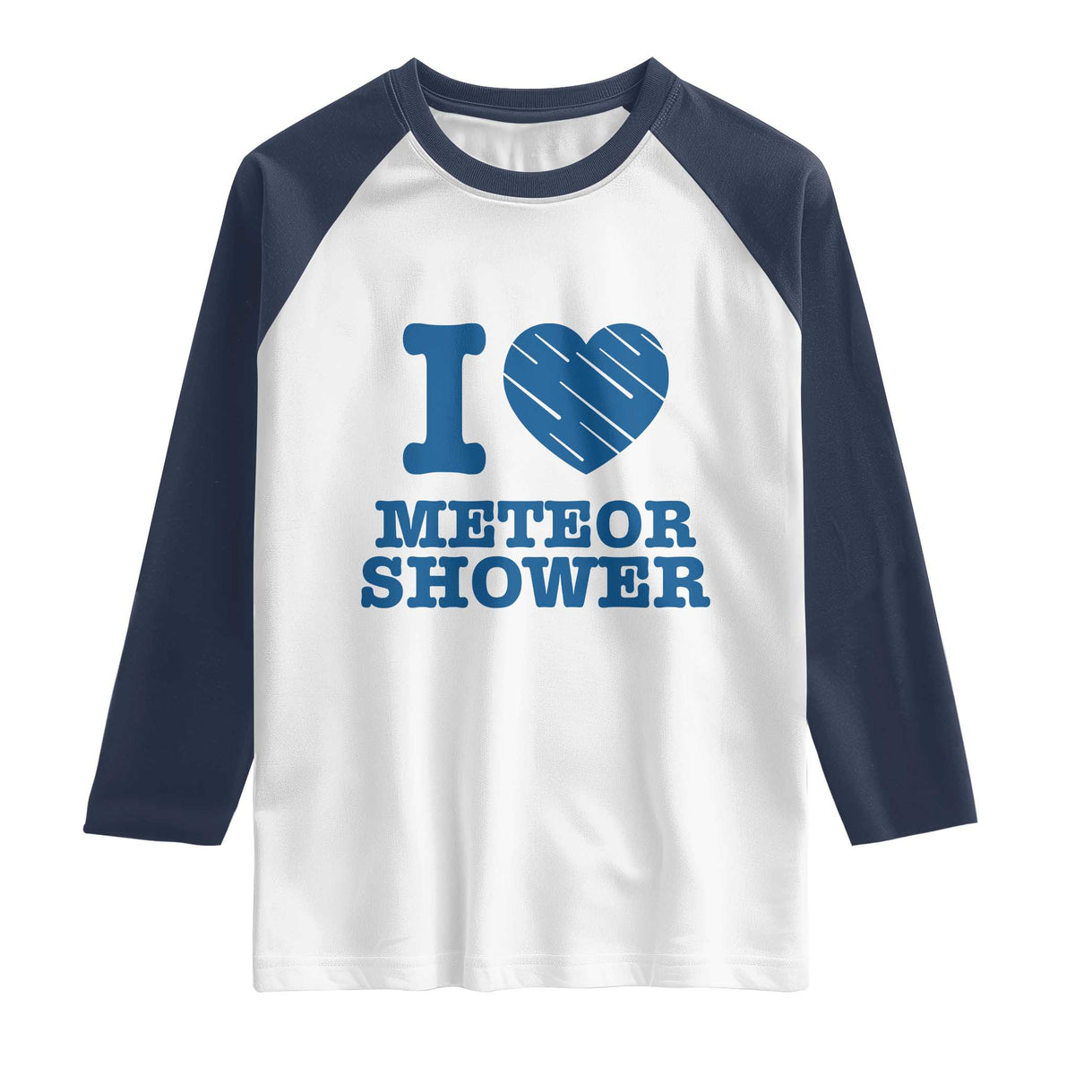 Meteor Shower Lover Raglan Shirt Astronomy Enthusiast Gift TS12 White Navy Print Your Wear