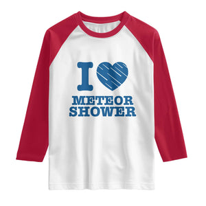 Meteor Shower Lover Raglan Shirt Astronomy Enthusiast Gift TS12 White Red Print Your Wear