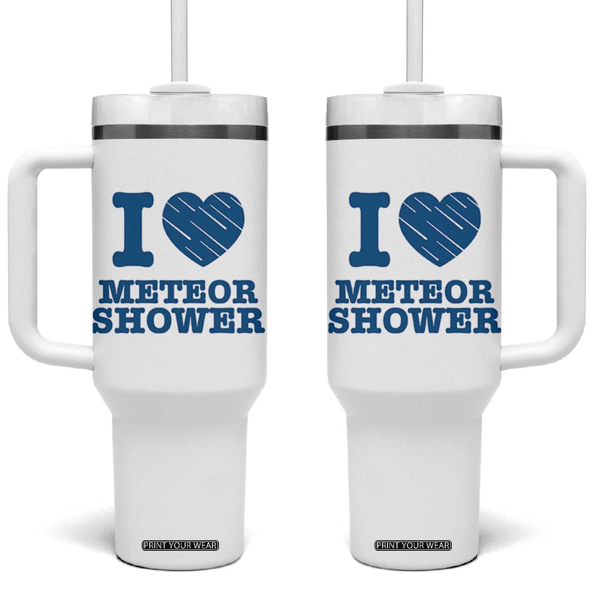 Meteor Shower Lover Tumbler With Handle Astronomy Enthusiast Gift TS12 One Size: 40 oz White Print Your Wear