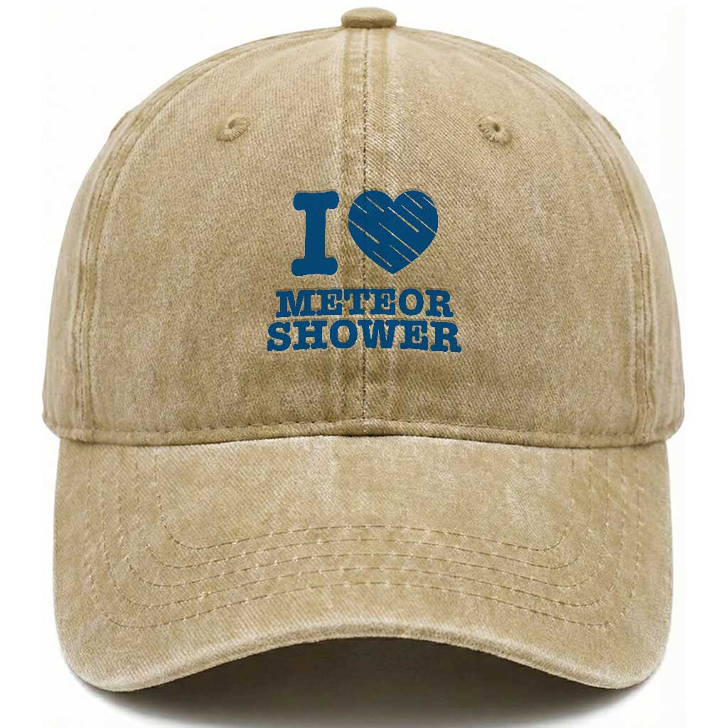 Meteor Shower Lover Washed Cotton Baseball Cap Astronomy Enthusiast Gift TS12 Print Your Wear