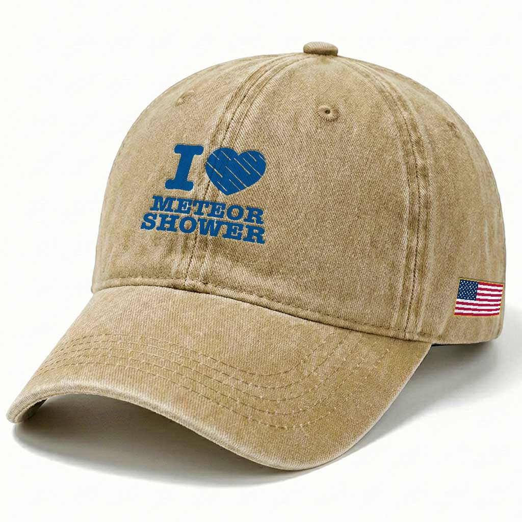 Meteor Shower Lover Washed Cotton Baseball Cap Astronomy Enthusiast Gift TS12 Print Your Wear