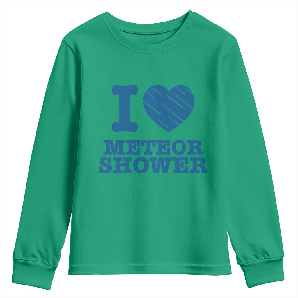 Meteor Shower Lover Youth Sweatshirt Astronomy Enthusiast Gift TS12 Irish Green Print Your Wear