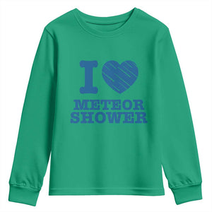 Meteor Shower Lover Youth Sweatshirt Astronomy Enthusiast Gift TS12 Irish Green Print Your Wear