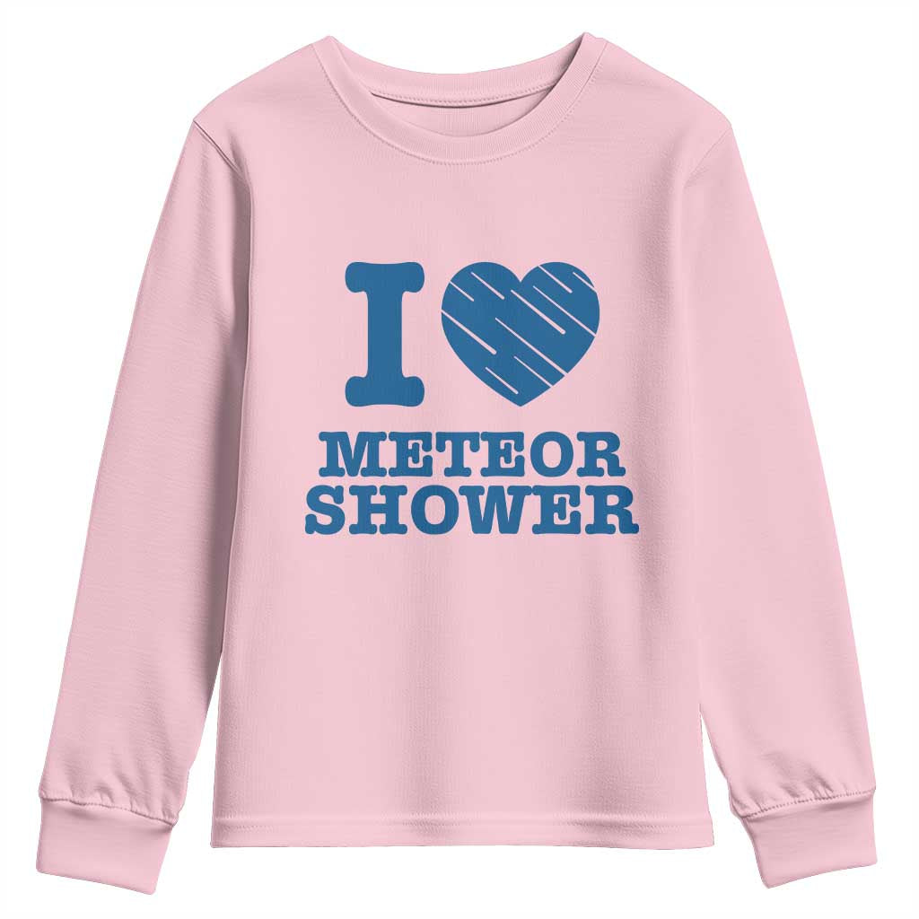 Meteor Shower Lover Youth Sweatshirt Astronomy Enthusiast Gift TS12 Light Pink Print Your Wear