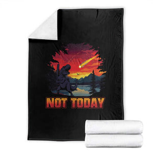 Funny Dinosaur Baseball Meteorite Throw Blanket Not Today TS12 Black Print Your Wear