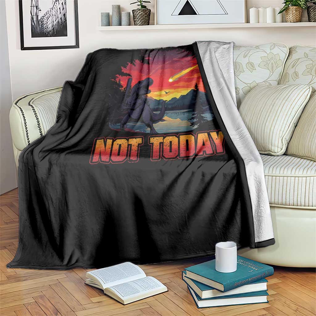 Funny Dinosaur Baseball Meteorite Throw Blanket Not Today TS12 Print Your Wear