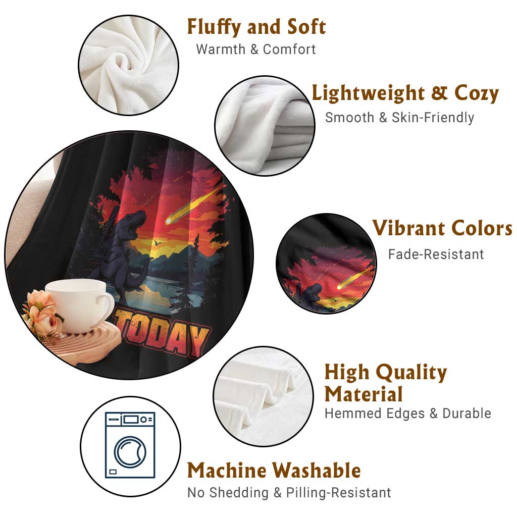 Funny Dinosaur Baseball Meteorite Throw Blanket Not Today TS12 Print Your Wear