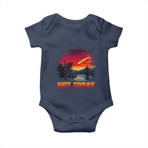Funny Dinosaur Baseball Meteorite Baby Onesie Not Today TS12 Navy Print Your Wear