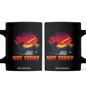 Funny Dinosaur Baseball Meteorite Coffee Mug Not Today TS12 Black Print Your Wear