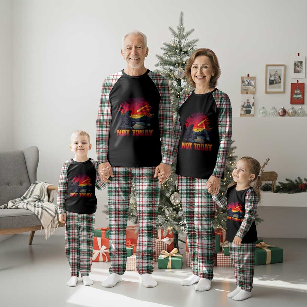 Funny Dinosaur Baseball Meteorite Plaid Pajama Set Not Today TS12 Christmas Plaid Print Your Wear