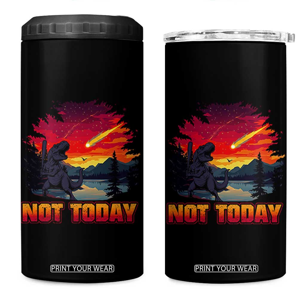 Funny Dinosaur Baseball Meteorite 4 in 1 Can Cooler Tumbler Not Today TS12 One Size: 16 oz Black Print Your Wear