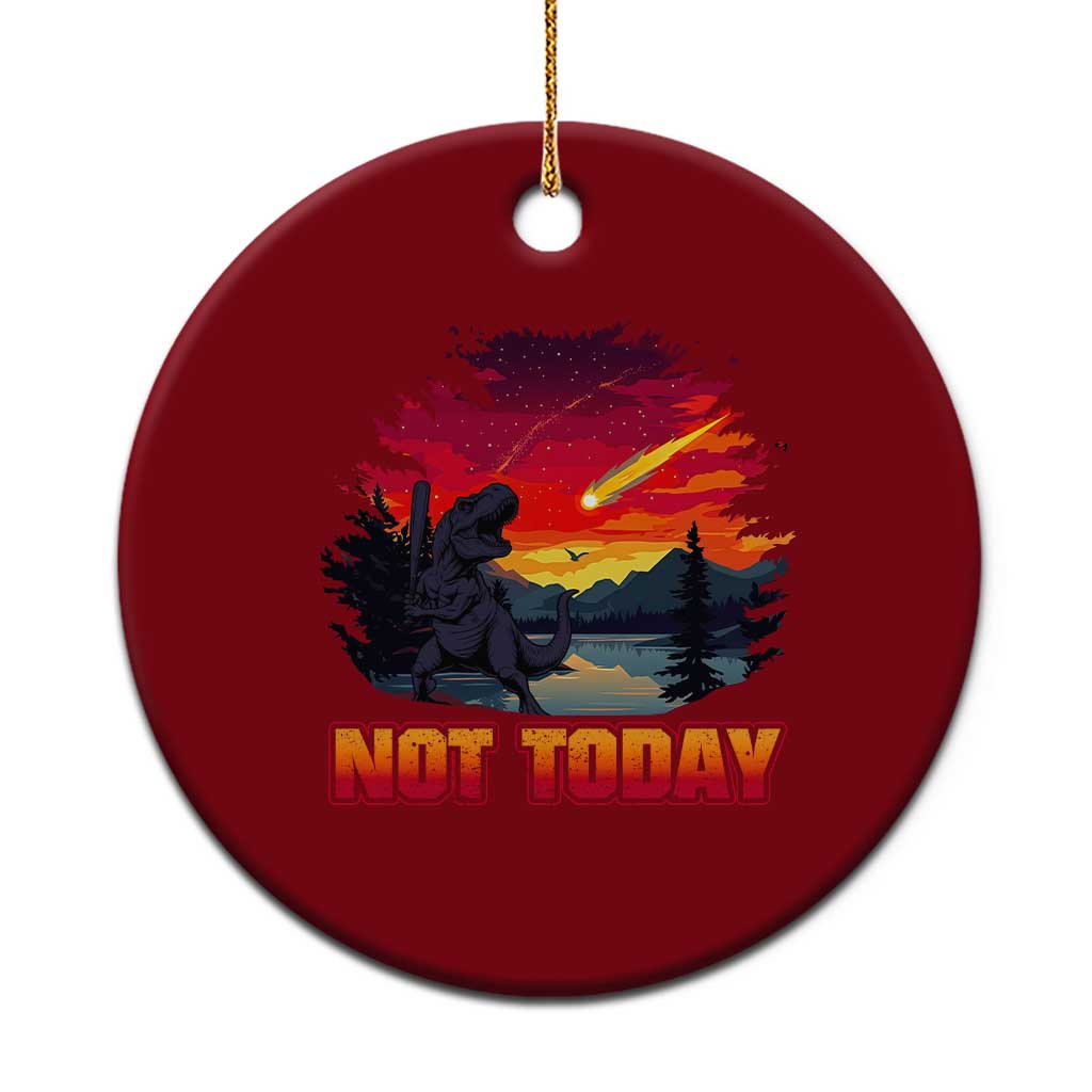 Funny Dinosaur Baseball Meteorite Ceramic Ornament Not Today TS12 1pc Red Print Your Wear