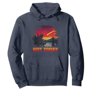 Funny Dinosaur Baseball Meteorite Hoodie Not Today TS12 Navy Print Your Wear