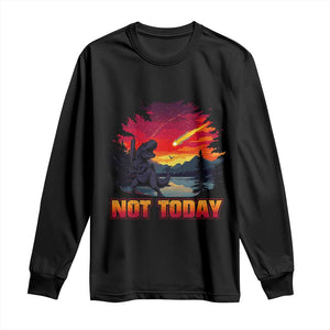 Funny Dinosaur Baseball Meteorite Long Sleeve Shirt Not Today TS12 Black Print Your Wear