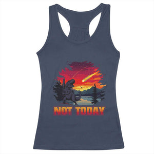 Funny Dinosaur Baseball Meteorite Racerback Tank Top Not Today TS12 Navy Print Your Wear
