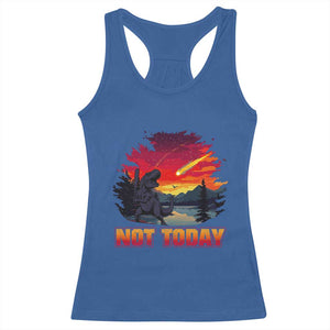 Funny Dinosaur Baseball Meteorite Racerback Tank Top Not Today TS12 Royal Blue Print Your Wear