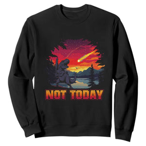 Funny Dinosaur Baseball Meteorite Sweatshirt Not Today TS12 Black Print Your Wear