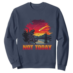 Funny Dinosaur Baseball Meteorite Sweatshirt Not Today TS12 Navy Print Your Wear