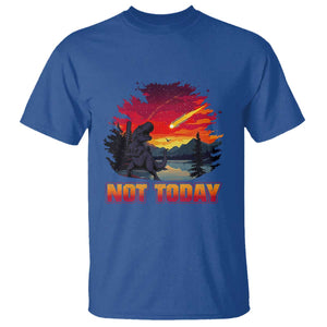 Funny Dinosaur Baseball Meteorite T Shirt Not Today TS12 Royal Blue Print Your Wear