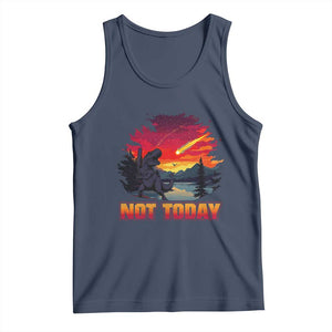 Funny Dinosaur Baseball Meteorite Tank Top Not Today TS12 Navy Print Your Wear